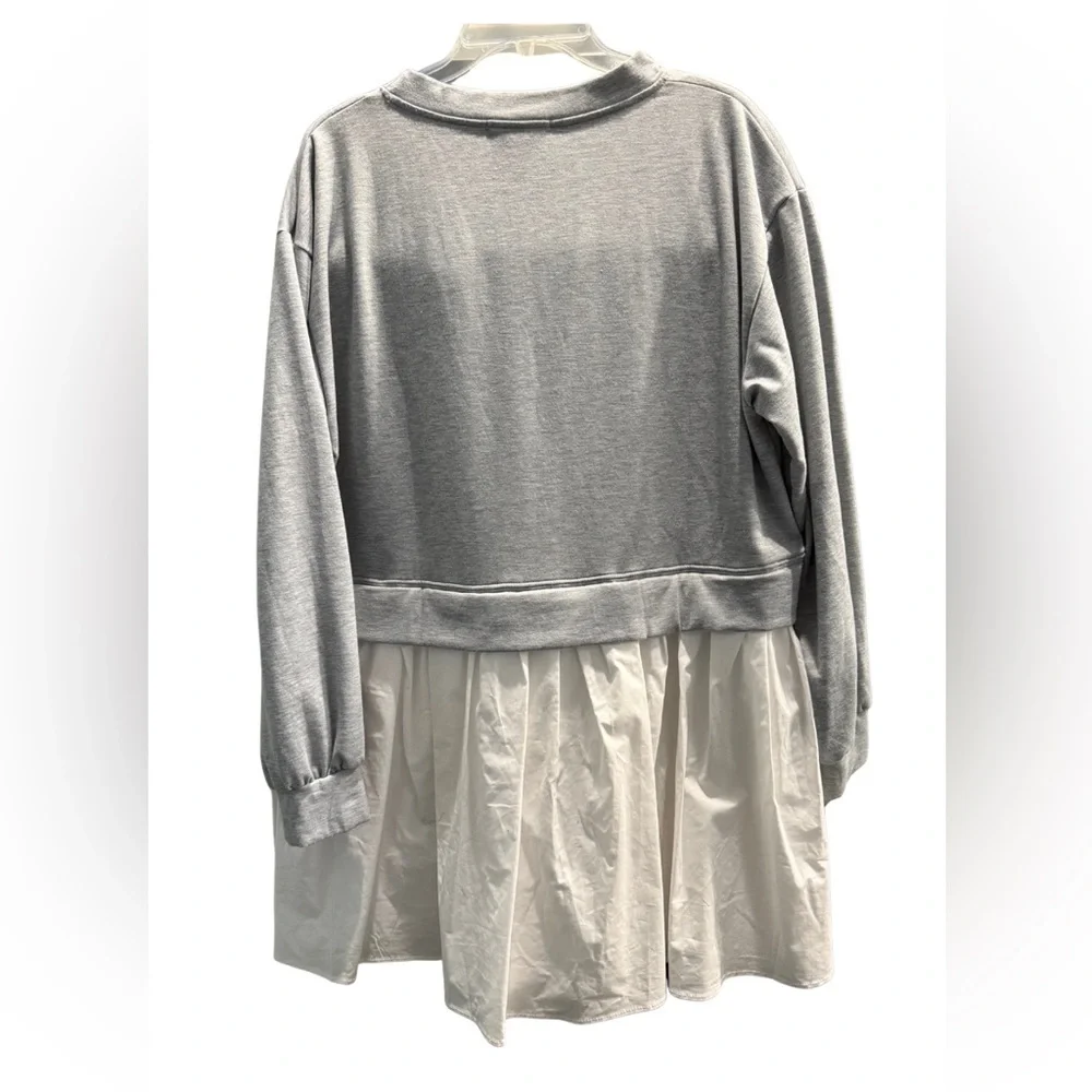 Francesca’s Gray and White Sweatshirt Dress - Picture 3 of 4